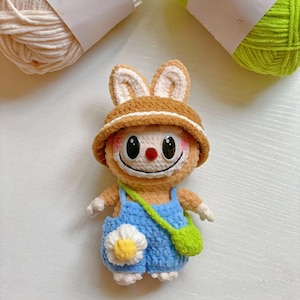 Labubu Crochet Pattern - Cute Small Labubu Doll Amigurumi Tutorial - Labubu Easy Crochet Pattern - Creepy Bunny Doll Crochet - Cute Animal