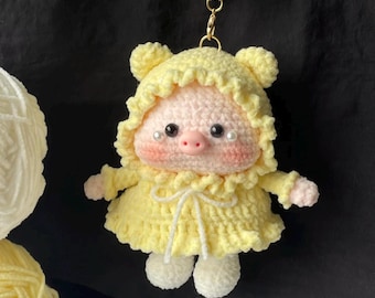 かわいいかぎ針編みパターン：子豚のあみぐるみ、かわいい子豚のかぎ針