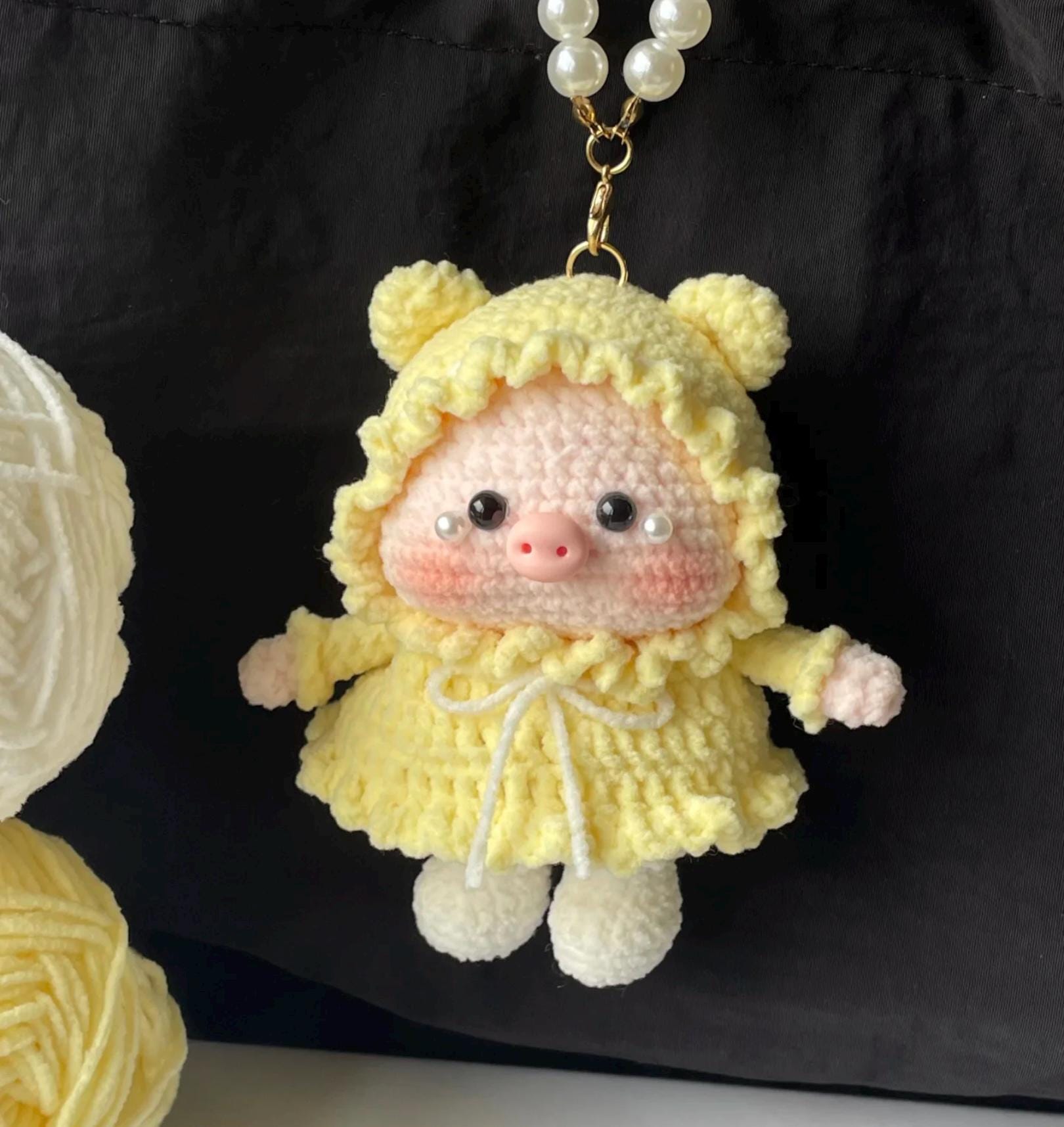 かわいいかぎ針編みパターン：子豚のあみぐるみ、かわいい子豚のかぎ針