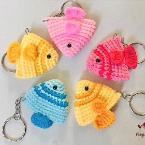 Amigurumi PATTERN: Crochet Little Fish Keychain Pattern, Amigurumi Fish Key Holder, Knitted Key Bag, Key Cover PATTERN