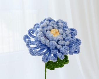 簡単な菊の編み図（PDF）、結婚式や花瓶の装飾に使える青い花の