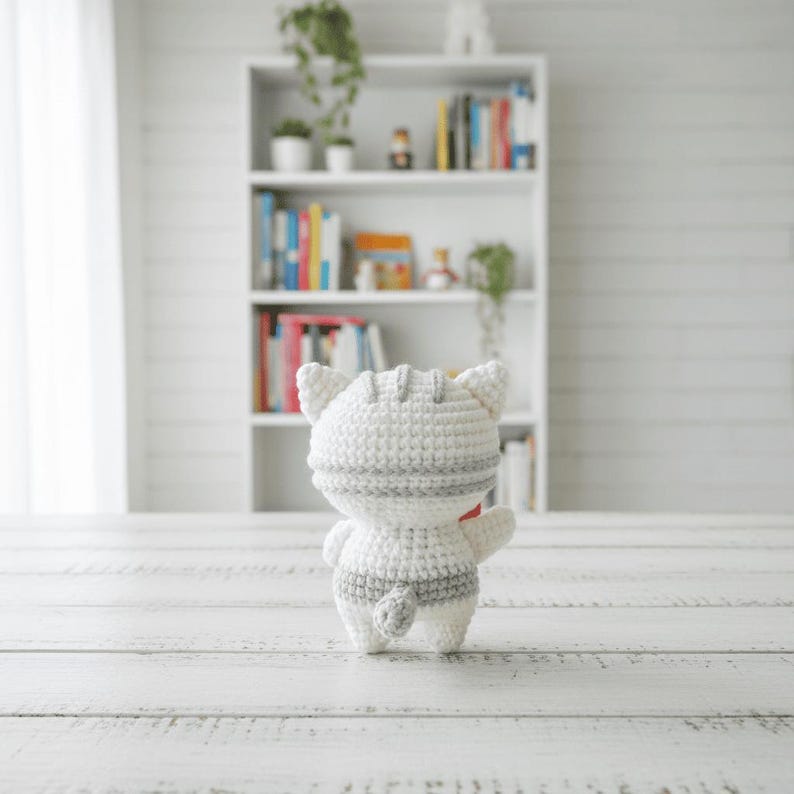 Cat and Heart Crochet PDF Pattern - Cute Cat Mother's Day Crochet Amigurumi Tutorial - Easy Crochet Cat Holding Heart Gift for Mom image 6