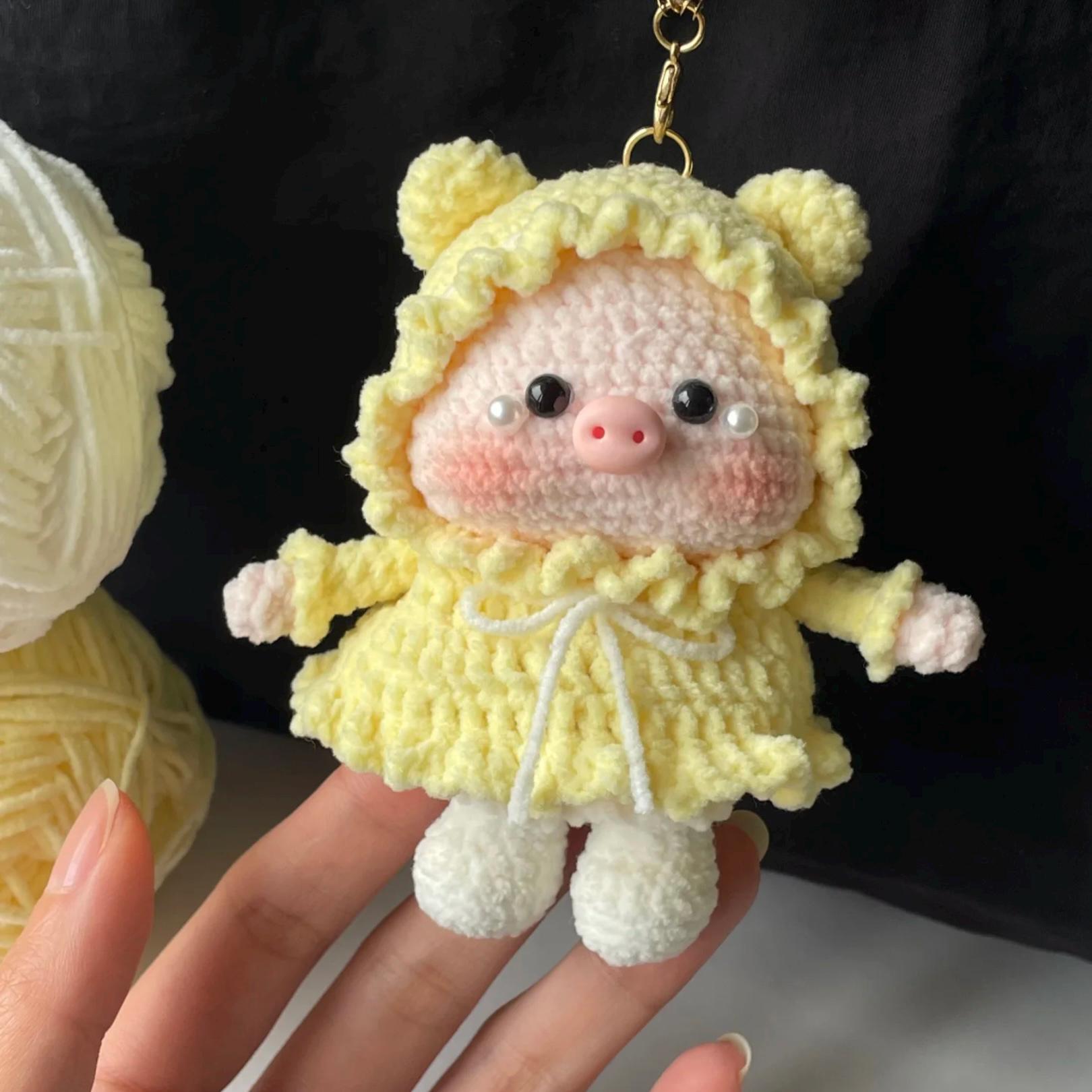 かわいいかぎ針編みパターン：子豚のあみぐるみ、かわいい子豚のかぎ針