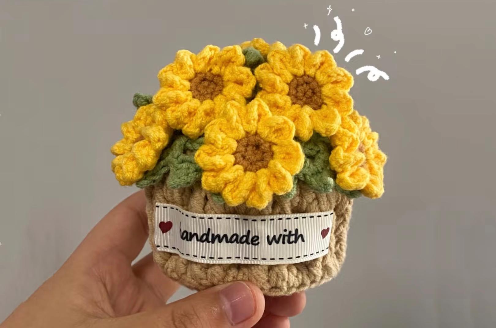 Sunflower Coaster & Basket Crochet PDF Pattern, Step by Step Flower ...