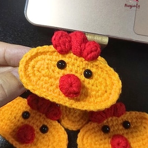 Gehaakt haarspeldpatroon kuiken: amigurumi-haarclip (pdf-patroon)