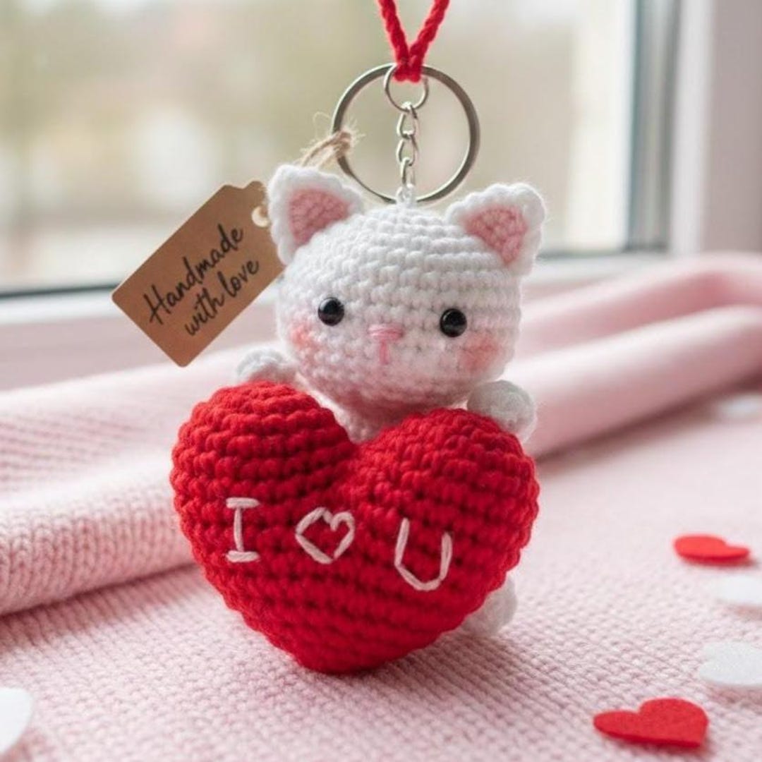 Cat Hug Heart Crochet PDF Pattern - How to Crochet Love Cat Amigurumi ...