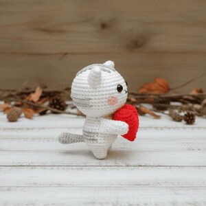 Cat and Heart Crochet PDF Pattern - Cute Cat Mother's Day Crochet Amigurumi Tutorial - Easy Crochet Cat Holding Heart Gift for Mom image 5