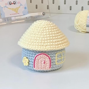 Crochet Cute House Storage Box PDF Pattern, Cute Amigurumi Mini House Container Tutorial, Handmade Container for Trinkets Crochet Pattern