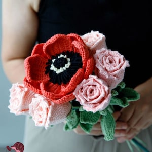 Amigurumi Anemone Blume Häkeln Muster, Anemone Häkeln Muster, Häkelblumenstrauß Muster, Häkelblumen Muster, Hochzeitsblume