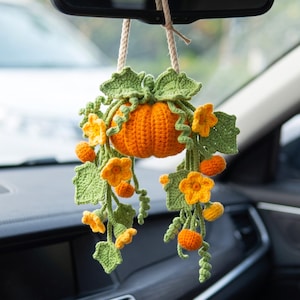 Pumpkin Pot Hanging Car Crochet PDF Pattern - Autumn Vibe Crochet Amigurumi Decoration - Easy Crochet Cozy Plant Pot - Halloween Crochet
