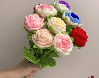 Crochet Rose Pattern - Crochet Rose Flower Pattern - Crochet Pattern - Photo Tutorial for Decor, Bouquets and Arrangements