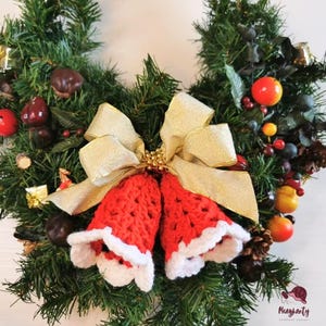 Christmas Tree Ornaments: Christmas Bells Crochet PDF Pattern, Cute Christmas Keychain, Handmade Christmas Gifts, Hanging Bell Decor