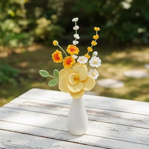 Crochet Lily Flower Bouquet PDF Pattern, Bundle 5in1 Flowers Decorative Vase Pattern, Handmade Bouquet Gift, DIY Amigurumi Daisy Flower image 4