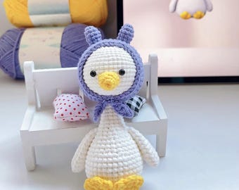 Low Sew Crochet Little Duck PDF Pattern, How to Crochet Cute Duck Amigurumi Tutorial, Farm Animal Plushie Crochet, Crochet Cute Duck Pattern