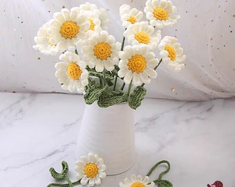 Crochet Chrysanthemum Pattern - Crochet Flower Pattern - Photo Step Tutorial - Crochet Pattern For Decor, Bouquets and Arrangements