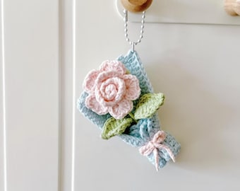 Rose Bouquet Mini Keychain PDF English Pattern - Crochet Pattern for Mini Bouquet - Flower for Gifts - Crochet Mini Flower