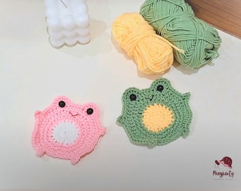 AMIGURUMI: Crochet Pattern Coaster Frog Coaster, Pattern Amigurumi Pattern Tutorial Crochet Cute Froggy Coaster Pattern
