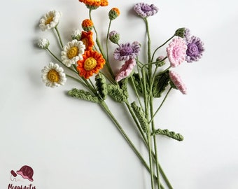 Amigurumi Daisy Flower Crochet Pattern, Daisy Flower Crochet Pattern, Crochet Flower Bouquet Pattern, Crochet Flower Pattern, Wedding Flower