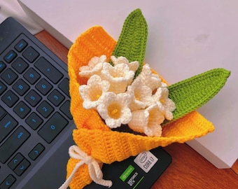 Crochet Lily of the Valley Bouquet PDF Pattern, Decorative Flowers Pattern, Handmade Flower Bouquet Gift, DIY Amigurumi Flowers
