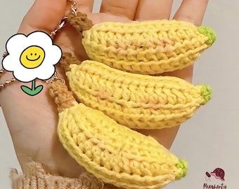 Crochet Cute Banana Keychain PDF Pattern, Crochet Banana Amigurumi PDF Pattern, Crochet Cute Fruit, Kitty Crochet Pattern, Crochet Gift