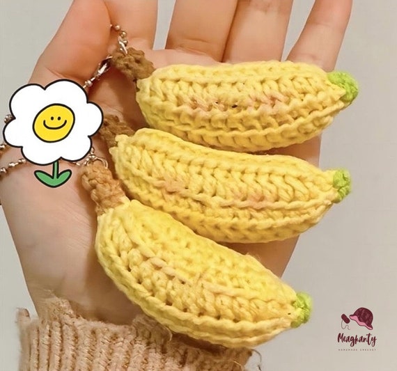 Crochet Cute Banana Keychain PDF Pattern, Crochet Banana Amigurumi PDF Pattern, Crochet Cute Fruit, Kitty Crochet Pattern, Crochet Gift