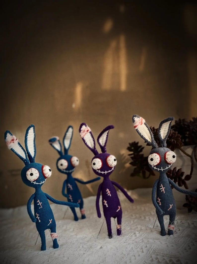 Dark Zombie Rabbit Halloween Crochet Pattern - Crochet Creepy Bunny ...