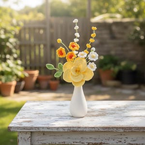 Crochet Lily Flower Bouquet PDF Pattern, Bundle 5in1 Flowers Decorative Vase Pattern, Handmade Bouquet Gift, DIY Amigurumi Daisy Flower image 11