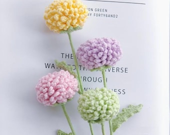 Crochet Ping Pong Daisy Flower PDF Pattern, Decorative Flowers Pattern, Handmade Wildflower Bouquet Gift, DIY Daisy Amigurumi Crochet