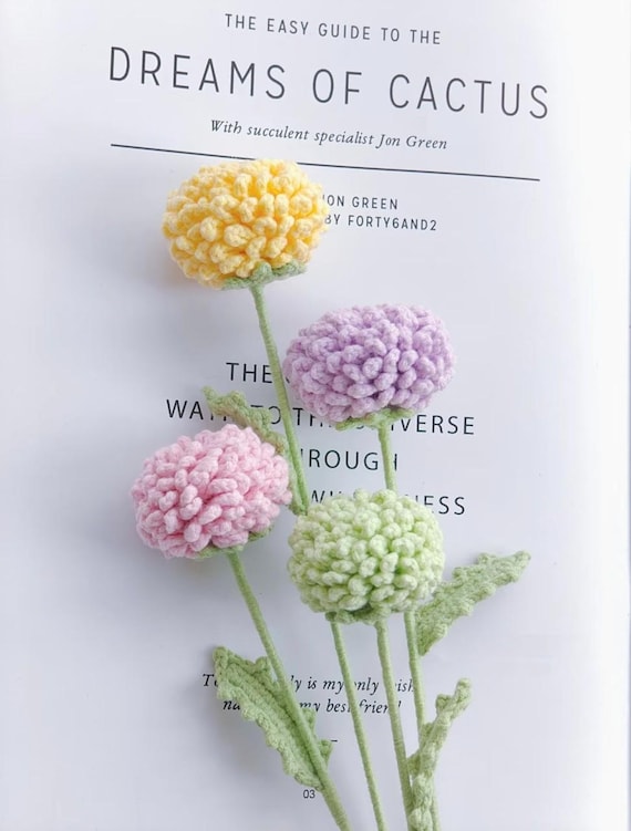 Crochet Ping Pong Daisy Flower PDF Pattern, Decorative Flowers Pattern, Handmade Wildflower Bouquet Gift, DIY Daisy Amigurumi Crochet
