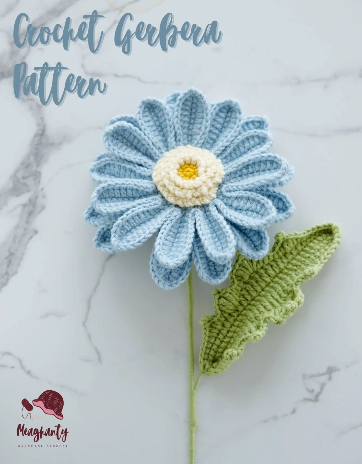あみぐるみガーベラの花のかぎ針編みパターン、ガーベラの花の