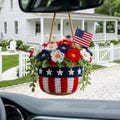 American Flower Pot Hanging Car Crochet PDF Pattern, Crochet Patriotic Flower Pot 4th of July Decoration, Independence Day 250th Anniversary product logo