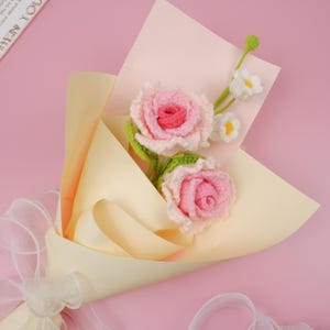 かぎ針編みのバラとユリの花束 PDF 英語パターン - あみぐるみのバラの花束 - かぎ針編みの花のパターン - バレンタインデーのギフト - 母の日