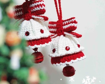 Christmas Bell Crochet PDF Pattern - How to Crochet Bell Ornaments Christmas Tree Decor - Boho Xmas Ornaments Crochet Pattern