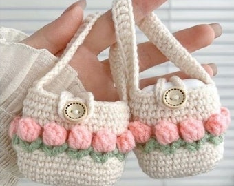 PATTERN ONLY: Crochet Flower Bag, Small Pouch Crochet Pattern, Tulip Purse Crochet Pattern
