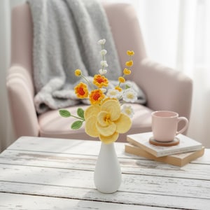Crochet Lily Flower Bouquet PDF Pattern, Bundle 5in1 Flowers Decorative Vase Pattern, Handmade Bouquet Gift, DIY Amigurumi Daisy Flower image 13
