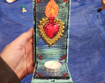 Sagrado Corazon, candle holder.