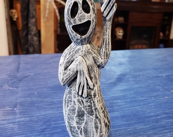 Hand carved Ghost Halloween Ornament