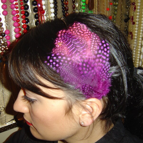 pink and purple feather headband