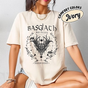 Comfort Colors® Basgiath War College Shirt, Vierter Flügel Bücherwurm Tee, Violet Sorrengail und Xaden Riorson Shirt Drachenreiter Geschenk für Leser