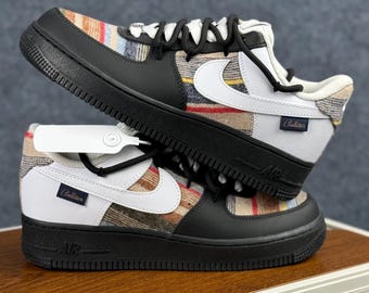 Custom Nike Air Force 1 Patchwork Denim Sneakers | Handmade Fabric AF1 | Streetwear Custom Shoes