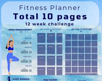 Fitness Planner, Weight Loss Tracker, BUNDLE, Workout Planner Fitness Journal, Wellness, Health Goal, Meal Planner, Self Care, Habit Tracker