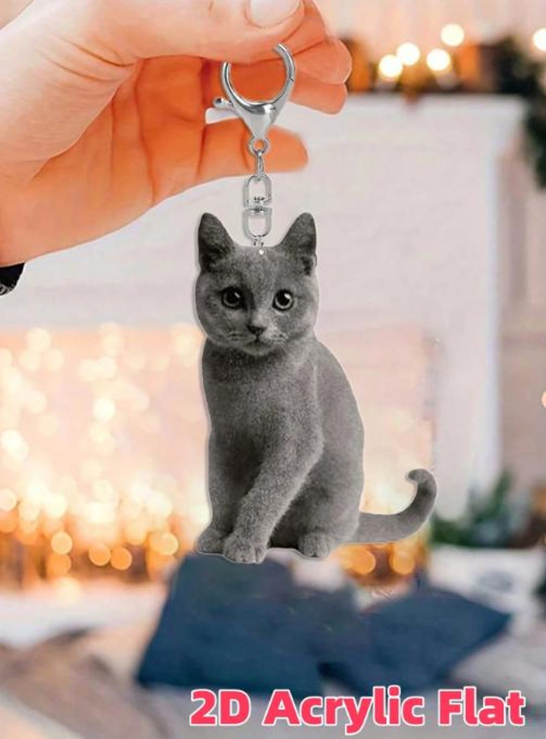 Cute Cat Keychain, Animal Goth Y2K Style, Funny Cat Decoration, Durable ...