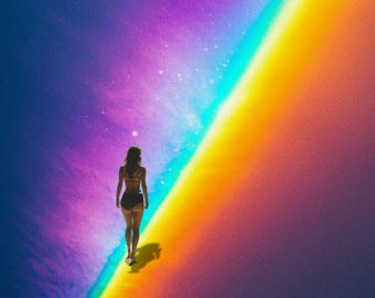 Surreal Rainbow Dreamscape | Abstract Fantasy Wall Art | Psychedelic Poster Art | Cool Girl Wall Art