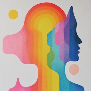 Dopamine decor | Retro rainbow | Maximalism decor | Retro wall art | Colorful statement art | Rainbow decor | Girly decor | 70s decor