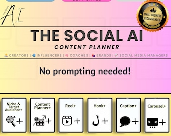 Planificador de contenido para redes sociales con IA 2026 / Kit de herramientas Notion y ChatGPT (Descarga digital)