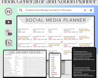 Generador de contenido viral: Planificador de contenido con IA para TikTok y Reels (Notion)