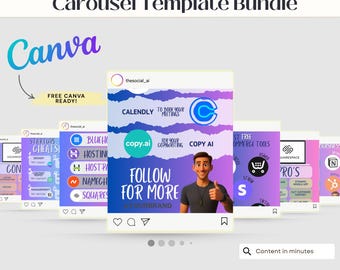 Plantillas para redes sociales de Instagram / Kit de carrusel y vídeo de Canva 2025 para TikTok / Publicaciones de Seamless Creator