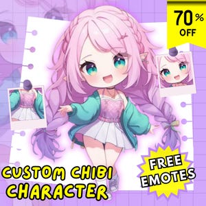 Comisión de personajes de anime Chibi personalizados / Personaje Chibi / Icono Chibi / Chibi lindo / Chibi PFP / Mascota Chibi / Anime Chibi / Chibi Vtuber