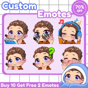 ÉMOTES PERSONNALISÉES, Émoticônes animées, Émoticônes personnalisées, Émoticônes Chibi, Émoticônes Twitch, Pack d'émoticônes Twitch, Emoji Twitch, Émoticône personnalisée, Twitch personnalisé