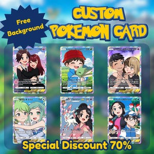 CUSTOM POKEMON CARD, Pokemon Karte, Anime Portrait, Trading Card, Geschenk Geburtstag, Pokemon Inspiriert, Poke Karte, Poke Haustier, Pokemon für Geschenke